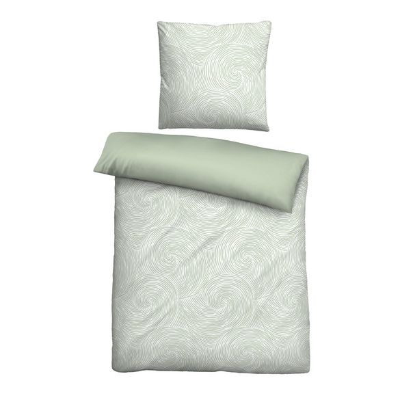 biberna Tencel Bettwäsche Strudel salbei, 1x 155x220 cm + 1x 80x80 cm