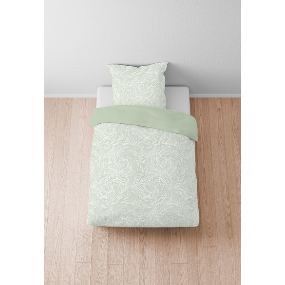 biberna Tencel Bettwäsche Strudel salbei, 1x 155x220 cm + 1x 80x80 cm
