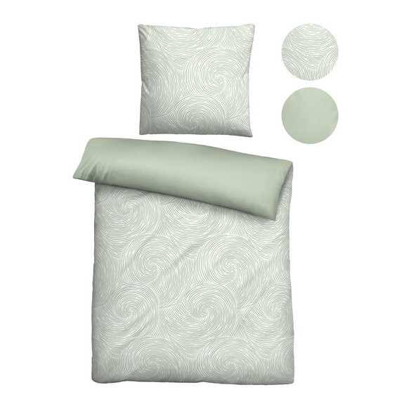 biberna Tencel Bettwäsche Strudel salbei, 1x 155x220 cm + 1x 80x80 cm