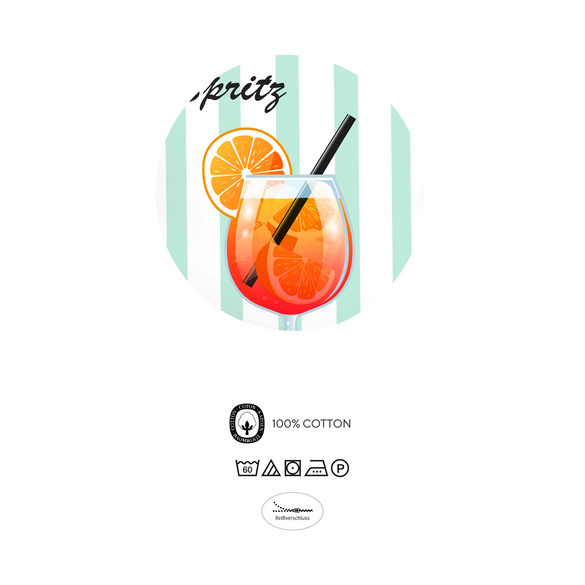 biberna Linon Bettwäsche Spritz mint, 1x 155x220 cm + 1x 80x80 cm