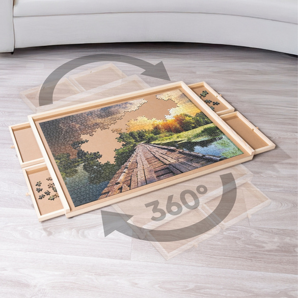 Puzzletisch 360° drehbar mit 4 Schubladen für 1000 Teile