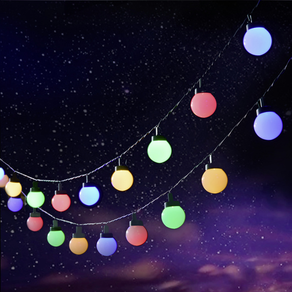 LED-Lichterkette 30 LEDs mit Solar- oder Netzbetrieb