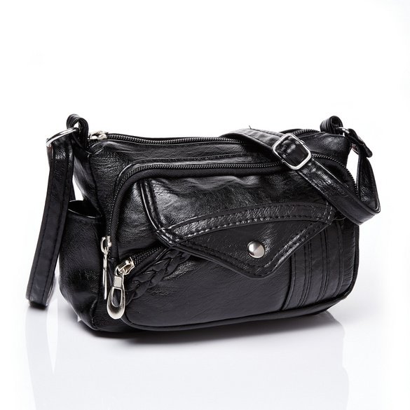 Schultertasche Lederoptik "Julina" schwarz