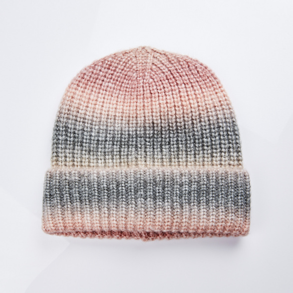 Strickmütze rosé-grau