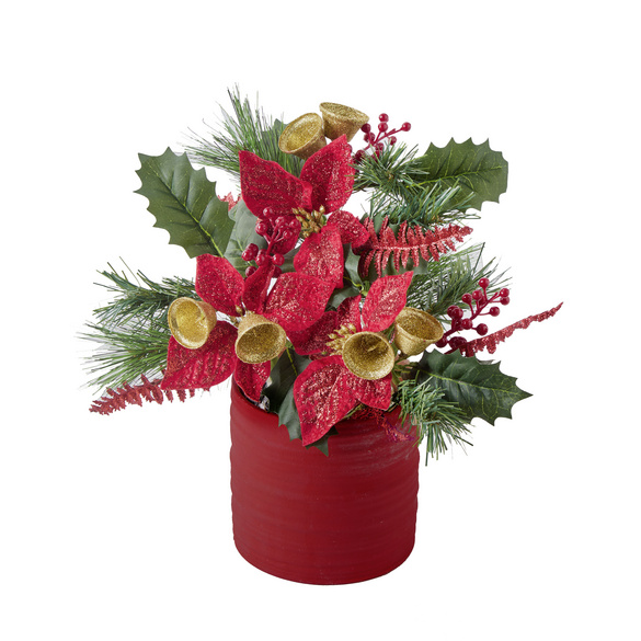 Weihnachtsgesteck mit Glöckchen, 3er-Set