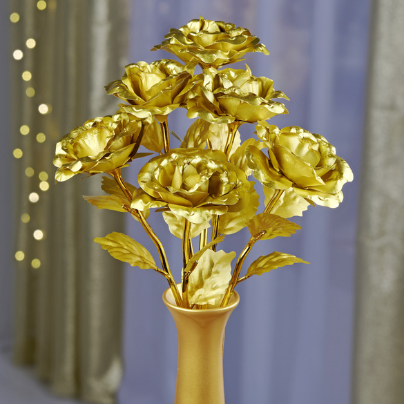 Deko-Rosen goldfarben 3er-Set Eldo