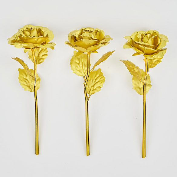 Deko-Rosen goldfarben 3er-Set Eldo