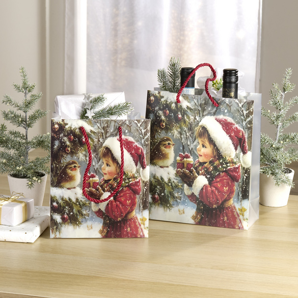 Geschenktaschen Weihnachtsmotive 2er-Set klein Eldo