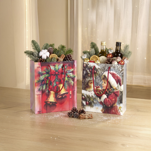 Geschenktaschen Weihnachtsmotive 2er-Set groß Eldo