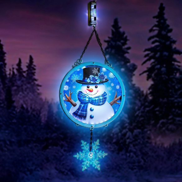 LED-Hängedeko Leuchtender Schneemann