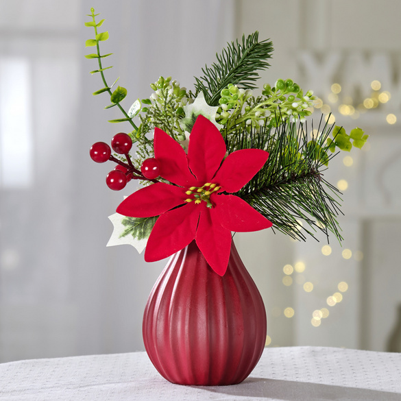 Vase mit Christstern