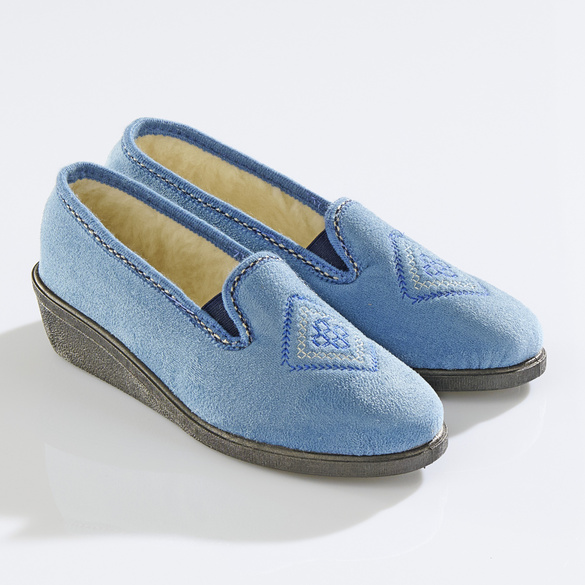 Hausschuh "Folklore" Almadia blau