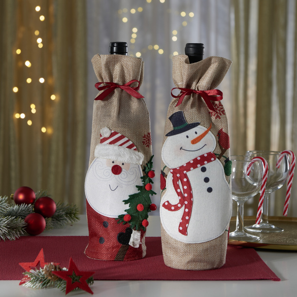 Flaschenbeutel "Schneemann"