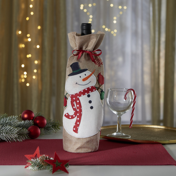 Flaschenbeutel "Schneemann"