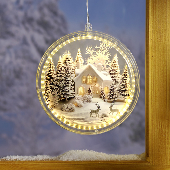LED-Fensterhänger "Schneelandschaft" Eldo