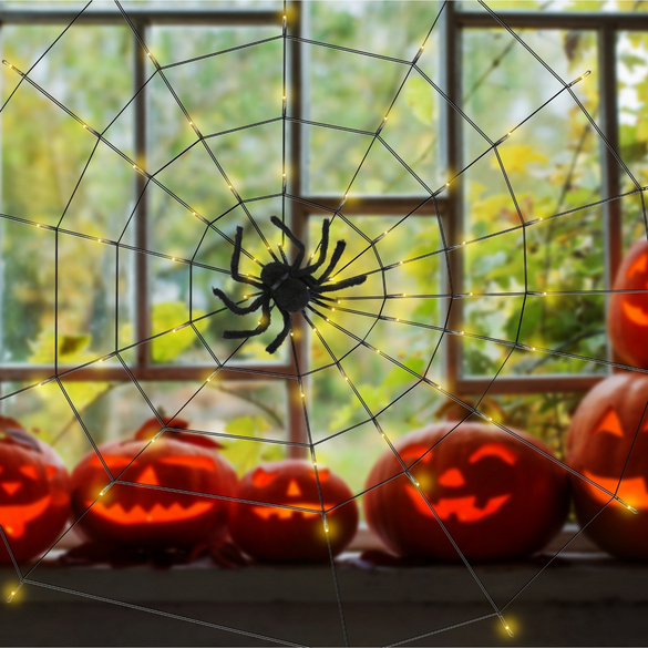 LED-Spinnennetz mit Spinne für Halloween