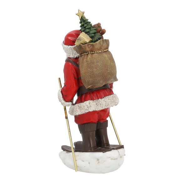 Dekofigur "Weihnachtsmann auf Skiern" aus Poly