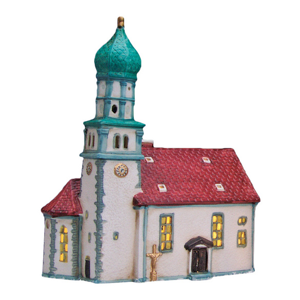 Lichthaus Kirche Wasserburg am Bodensee aus Porzellan