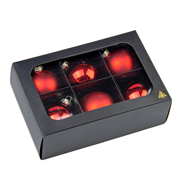 Weihnachtskugeln Rot, 6er-Set – Wurm