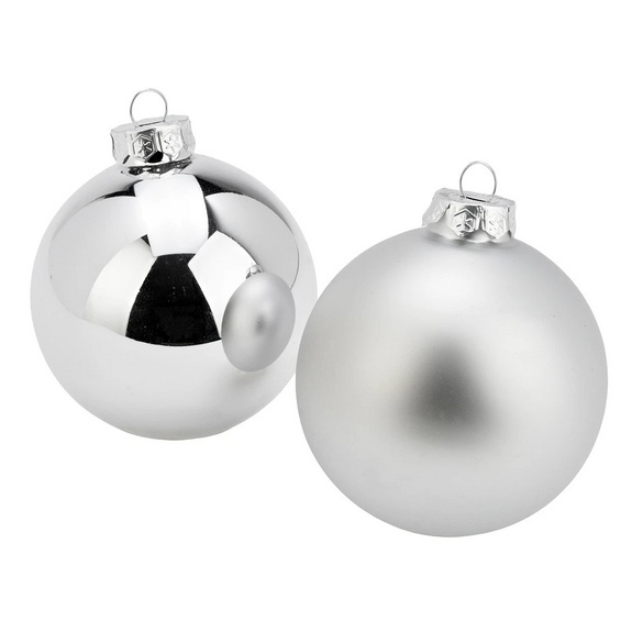 Weihnachtskugeln Silber, 6er-Set – Wurm