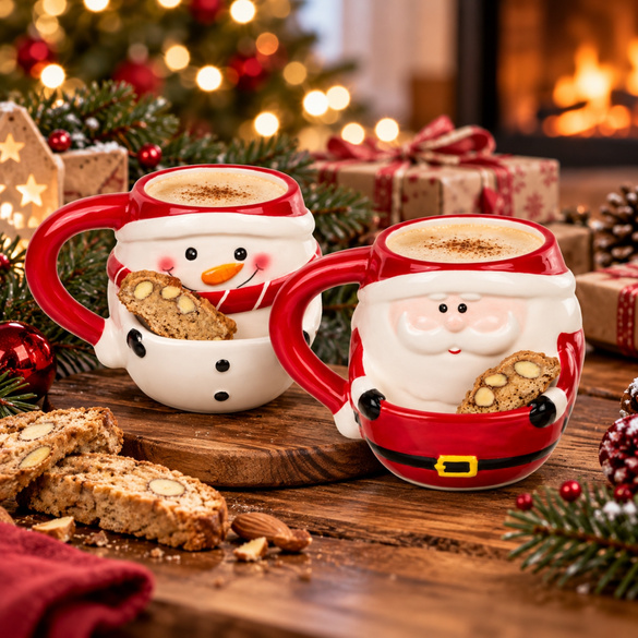 Kaffeebecher "Weihnachten" mit Keksfach