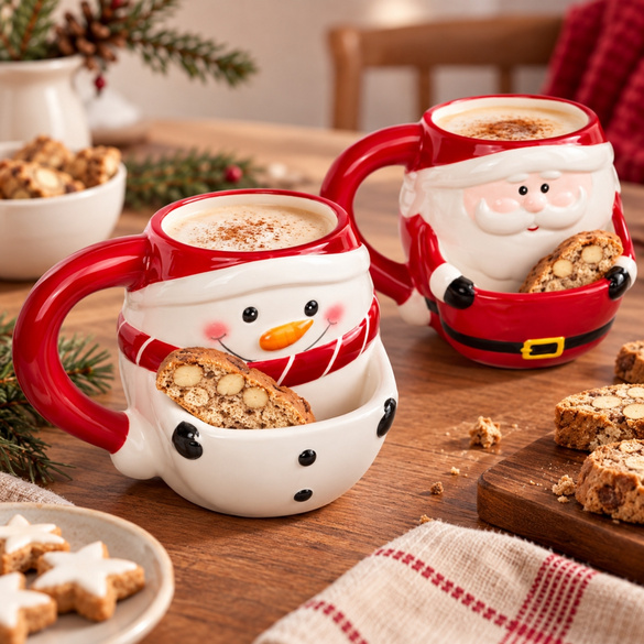 Kaffeebecher "Weihnachten" mit Keksfach