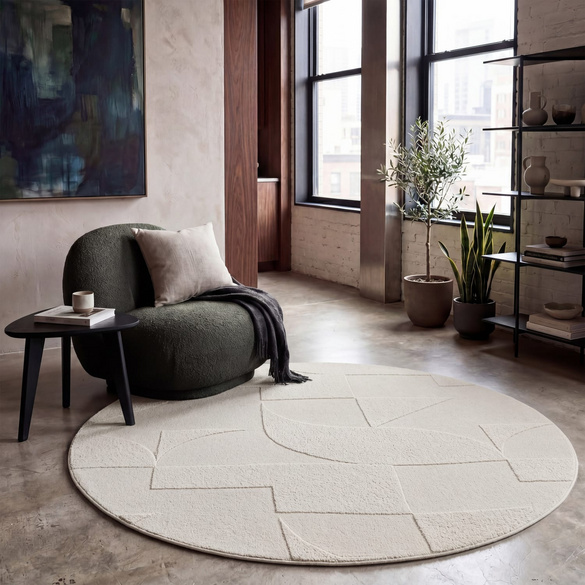 Paco Home Teppich TOKIO 472 Creme Rund