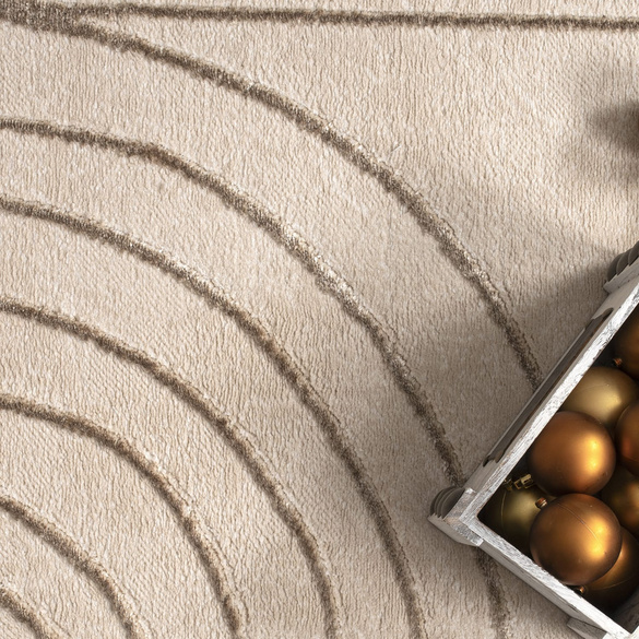Kurzflor Teppich Tuana 215 Creme Paco Home