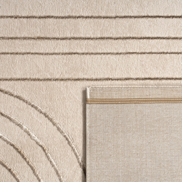 Kurzflor Teppich Tuana 215 Creme Paco Home