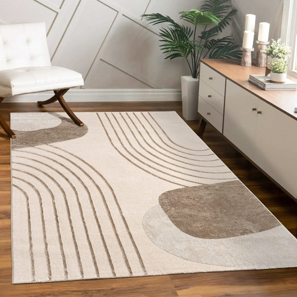 Kurzflor Teppich Tuana 216 Beige Paco Home