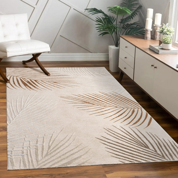 Kurzflor Teppich Tuana 218 Beige Paco Home