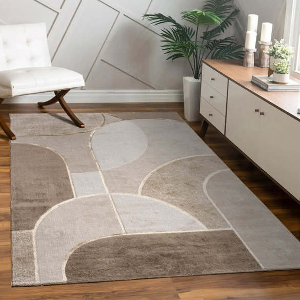 Kurzflor Teppich Tuana 220 Beige Paco Home