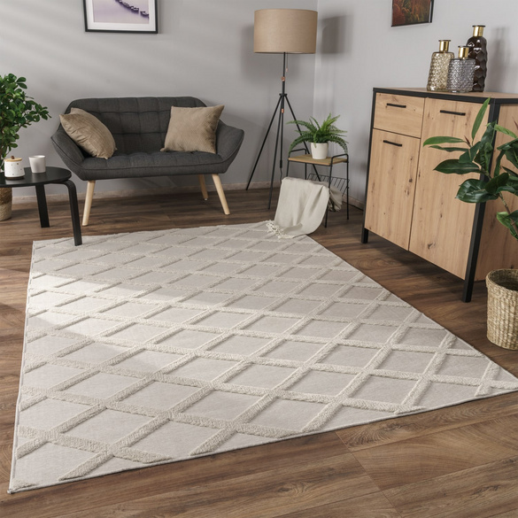 Kurzflor Teppich Utrecht 642 Creme Paco Home