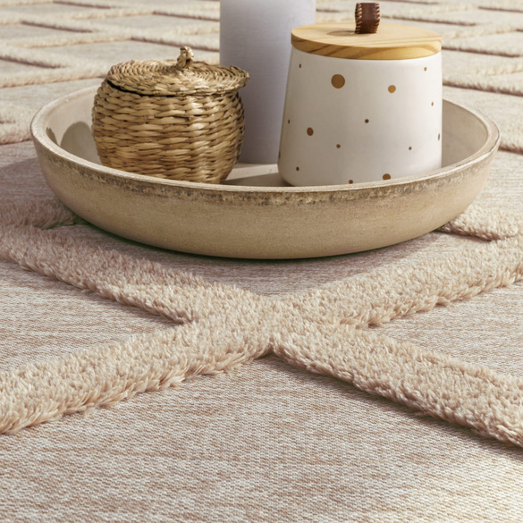 Kurzflor Teppich Utrecht 642 Beige Paco Home