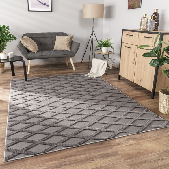 Kurzflor Teppich Utrecht 642 Anthrazit Paco Home