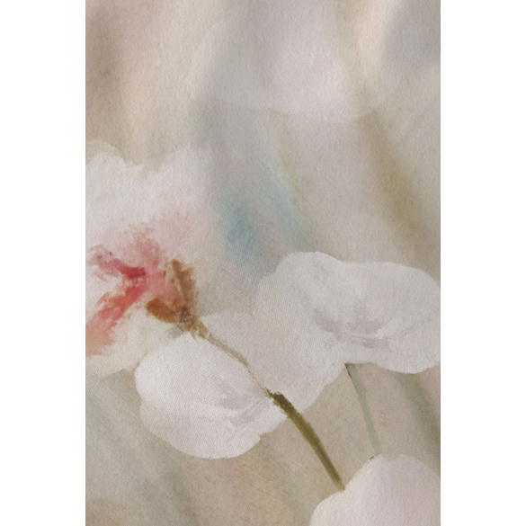 Feinbiber-Bettwäsche "Aquarellblumen" natur biberna