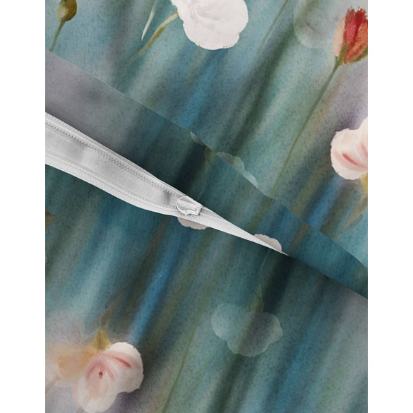 Feinbiber-Bettwäsche "Aquarellblumen" natur biberna