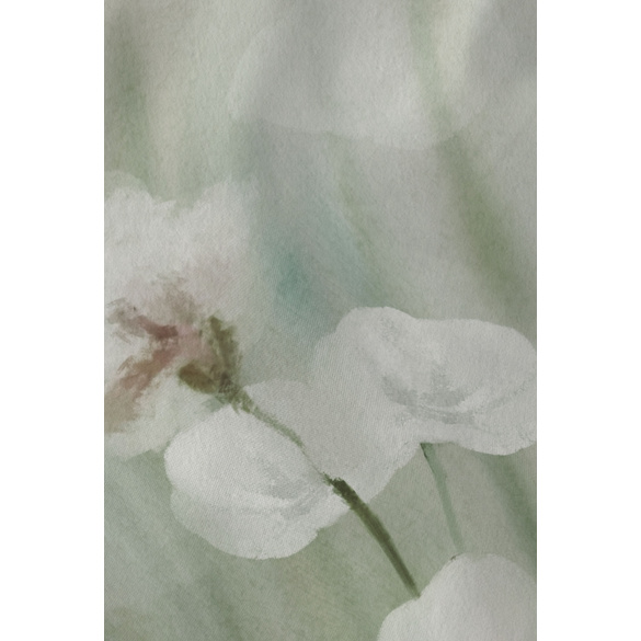Feinbiber-Bettwäsche "Aquarellblumen" salbei biberna