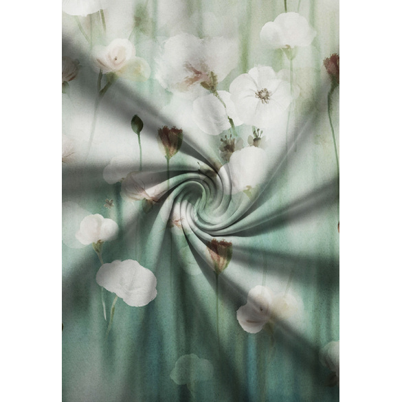 Feinbiber-Bettwäsche "Aquarellblumen" salbei biberna