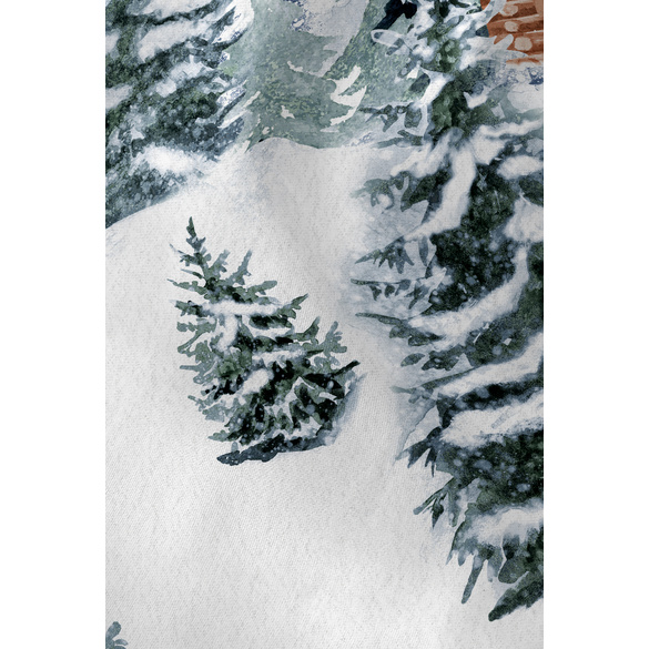 Castell Polycotton-Biber-Bettwäsche „Winter“ taubenblau