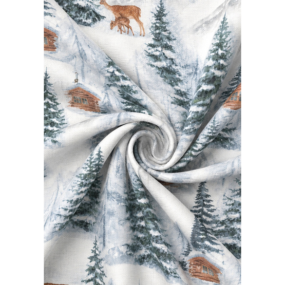 Castell Polycotton-Biber-Bettwäsche „Winter“ taubenblau