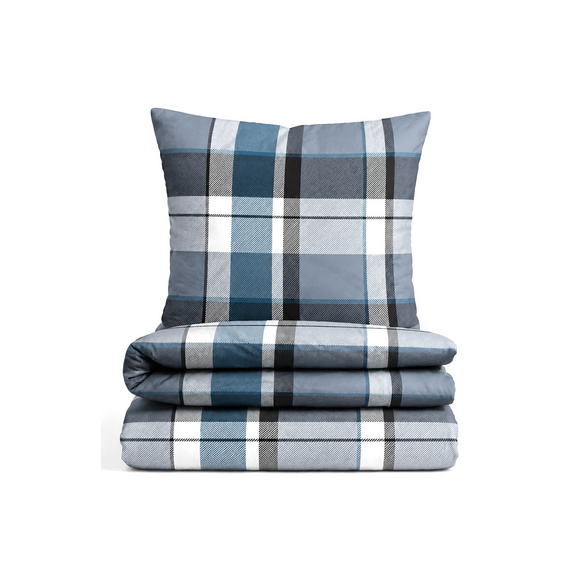 Castell Polycotton-Biber-Bettwäsche „Karo“ petrol
