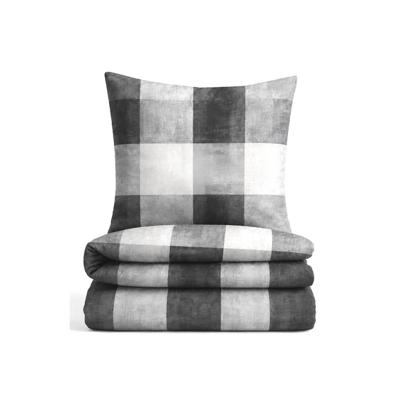 Castell Polycotton-Biber-Bettwäsche „Karo groß“ grau