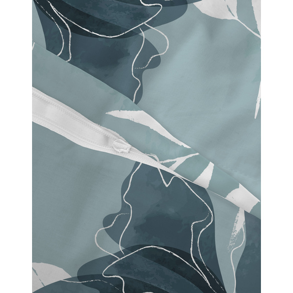 Castell Polycotton-Biber-Bettwäsche „Floral“ petrol