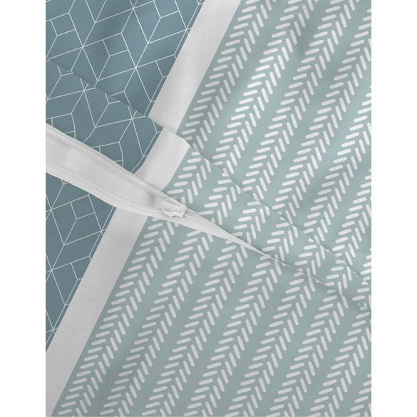 Castell Polycotton-Biber-Bettwäsche „Längsstreifen“ petrol