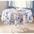 Tischdecke "Blaue Blüten" rund, Ø 160 cm