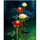 Solar Gartenstecker Blume "Rose", rot