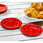 Frühstücksteller "Tupfen" rot-weiß