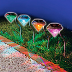 LED-Gartenleuchten in Diamantform, 4er-Set