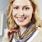 Halstuch mit Magnet blau-senf